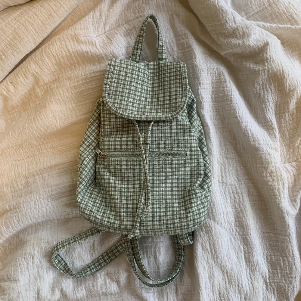 green plaid brandy melville backpack